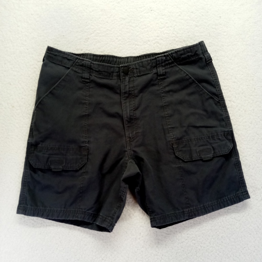 Wrangler Men's Gray Cargo Shorts Size 36 Stretch Cotton Blend Utility Pockets‎